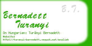 bernadett turanyi business card