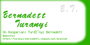 bernadett turanyi business card